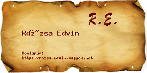 Rózsa Edvin névjegykártya